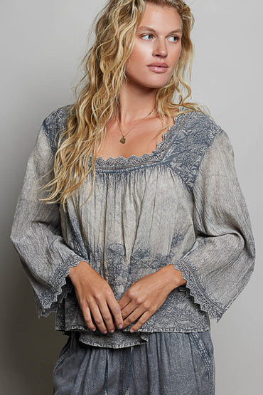 Hankerchief Embroidery Top