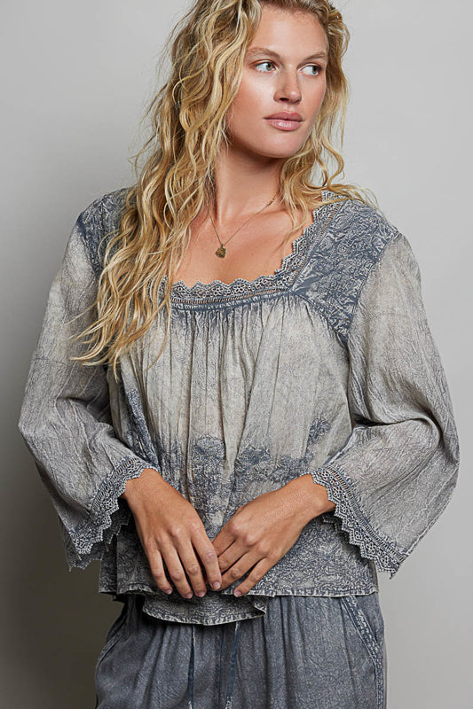 Hankerchief Embroidery Top