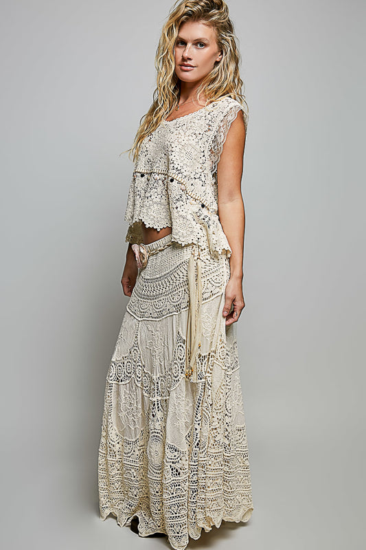 Crochet Lace Maxi Skirt