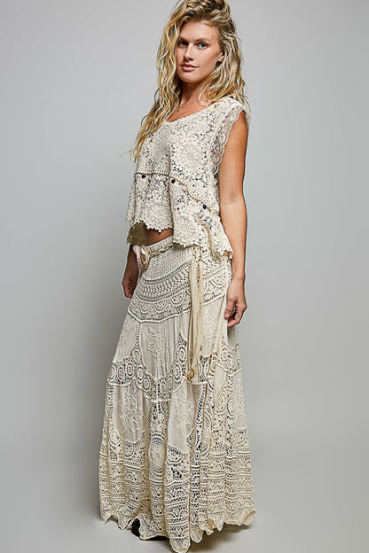 Crochet Lace Maxi Skirt