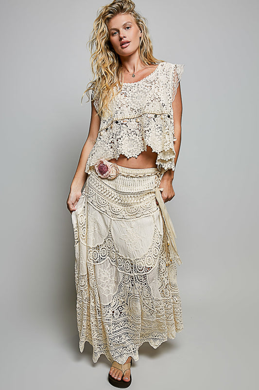 Crochet Lace Maxi Skirt