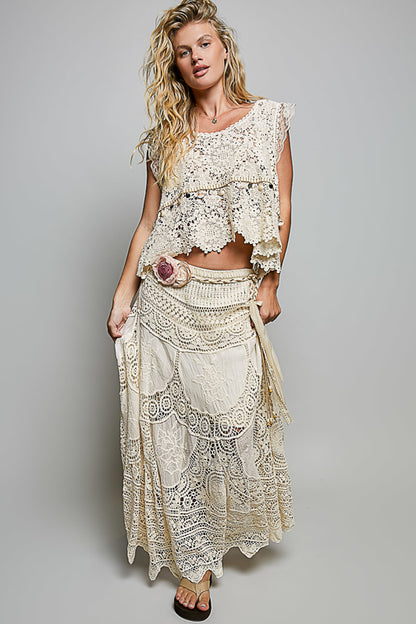Crochet Lace Maxi Skirt