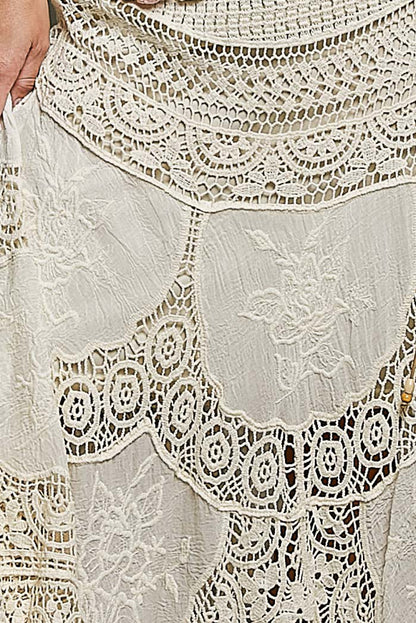 Crochet Lace Maxi Skirt