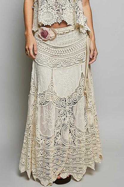 Crochet Lace Maxi Skirt