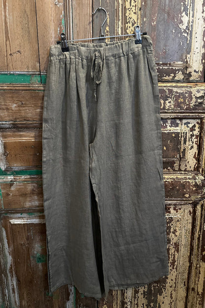 Side Slit Linen Pants