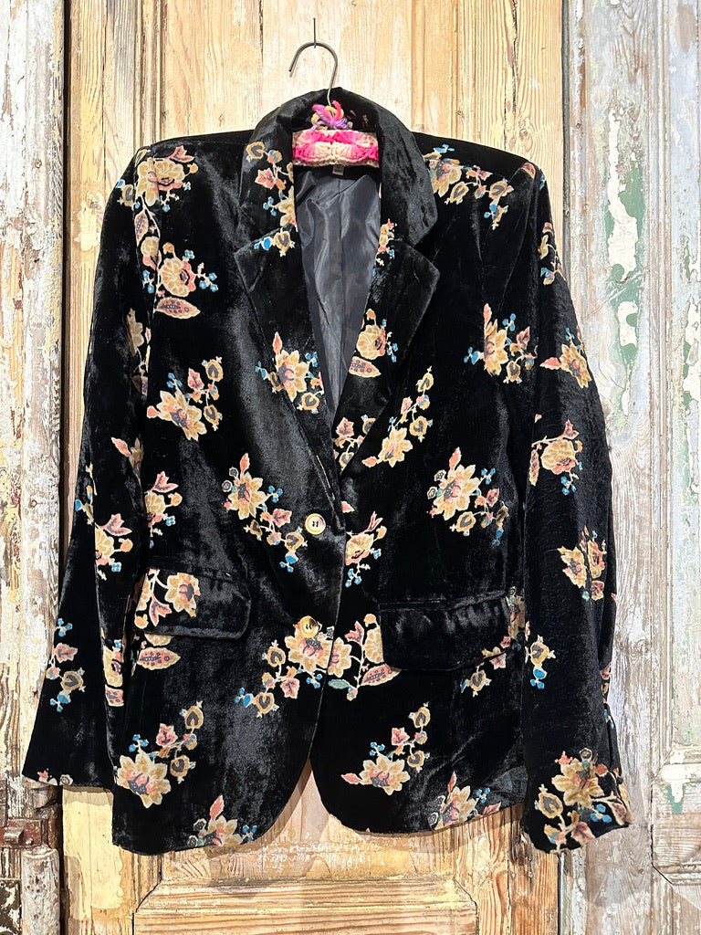 Floral Velvet Blazer