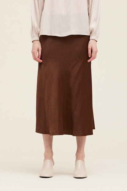 Fit & Flare Satin Skirt