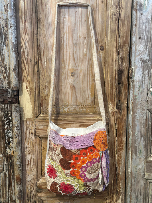 Up Cycled Bark Cloth Bag