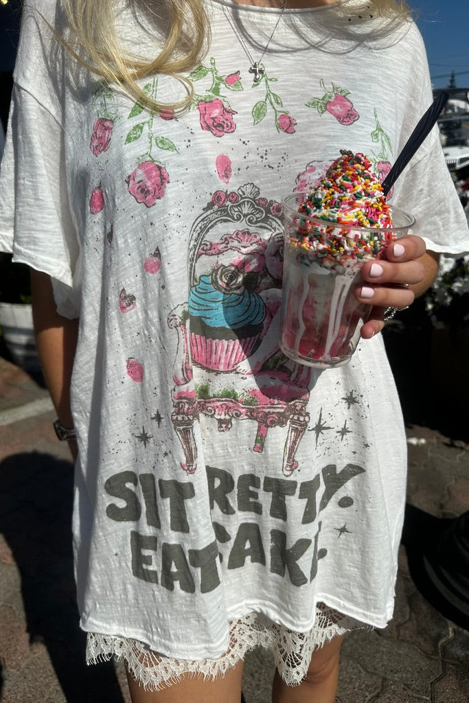 Worn and Weathered Tee - Eat Cake
