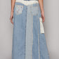 Maxi Denim Patched Skirt-9939