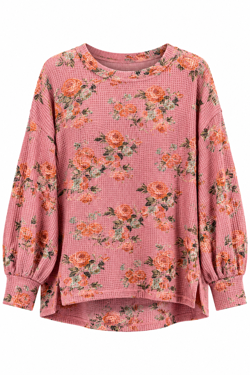Oversized Thermal Floral Top