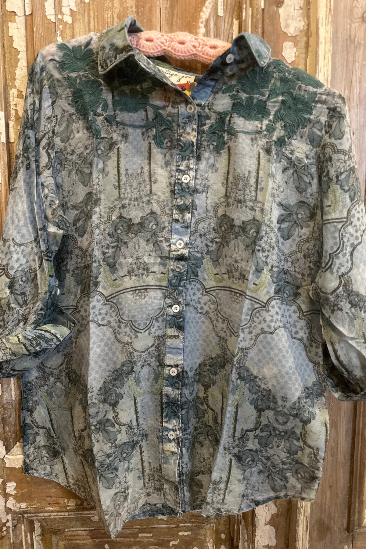 Embroidered Collared Blouse