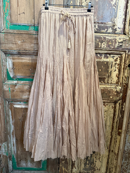 Cotton Long Flare Skirt