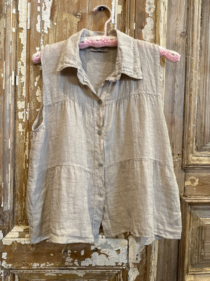 Sleeveless Linen Top