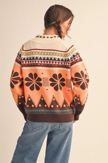 Peach Retro Sweater
