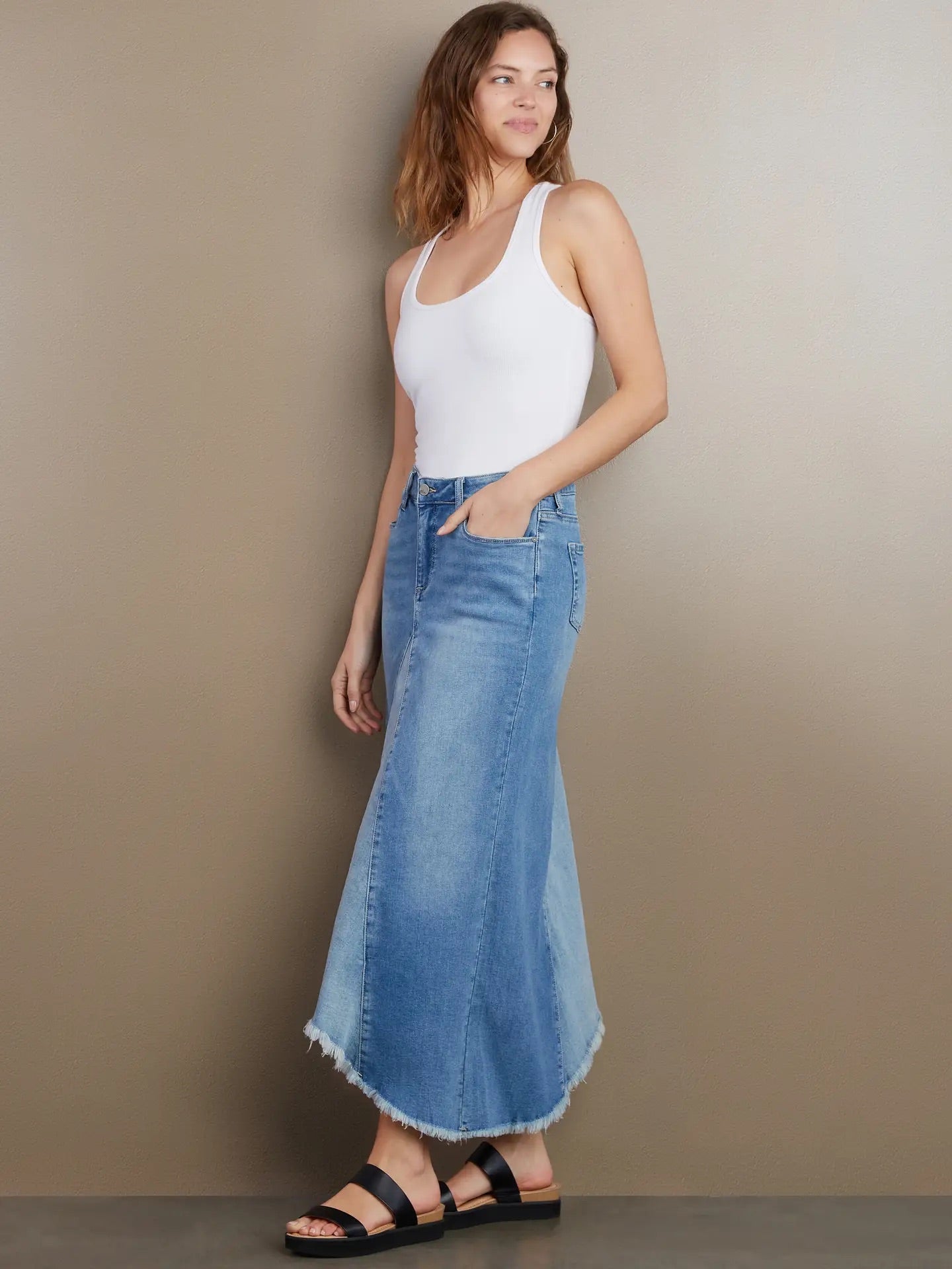 Denim Maxi Skirt