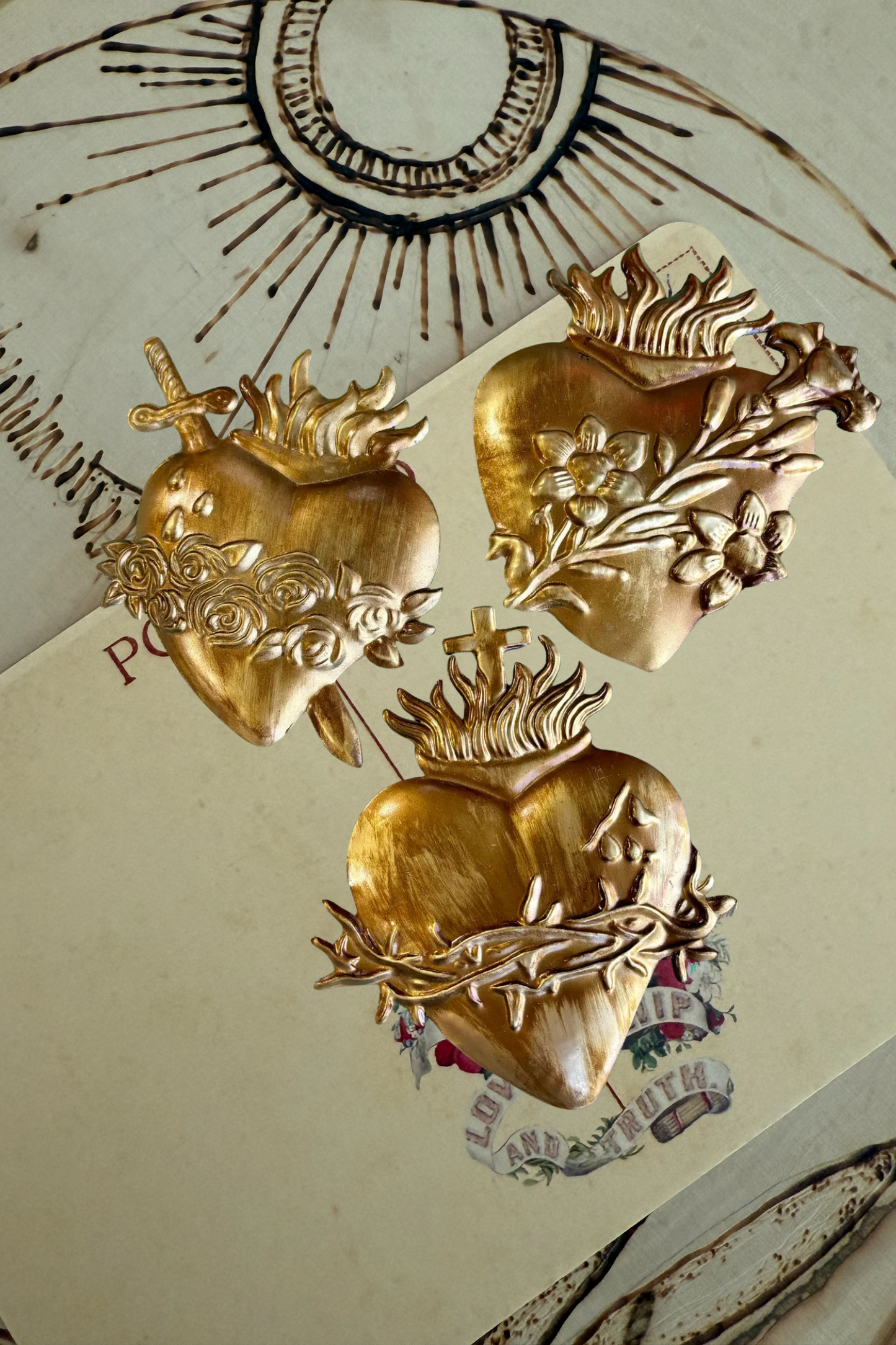 Holy Family Hearts Ornaments