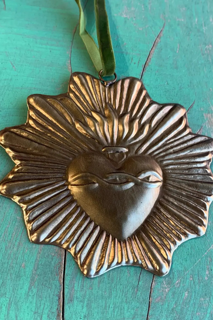 Small Round Sacred Heart Ornament