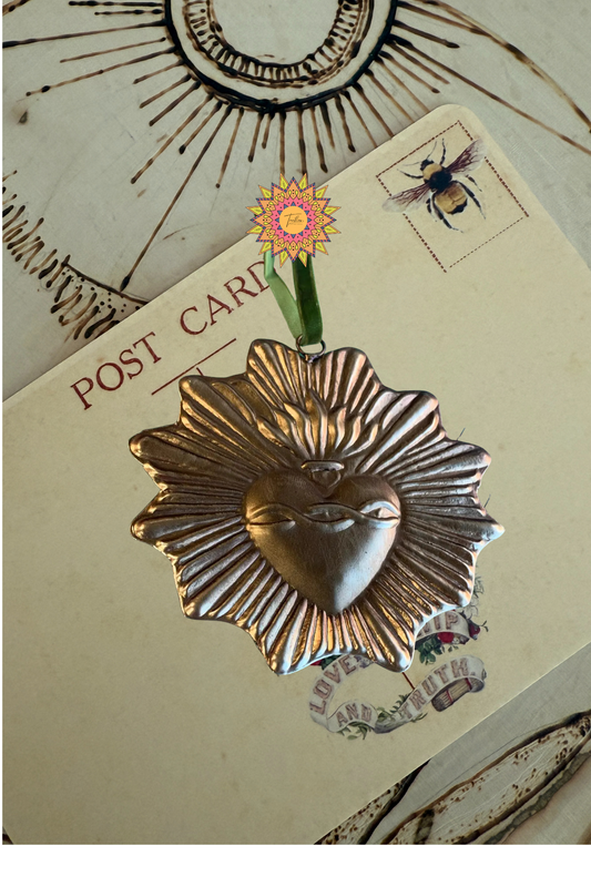 Small Round Sacred Heart Ornament