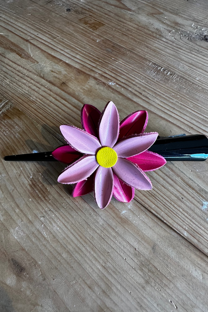 Ibiza Leather Flower Clip