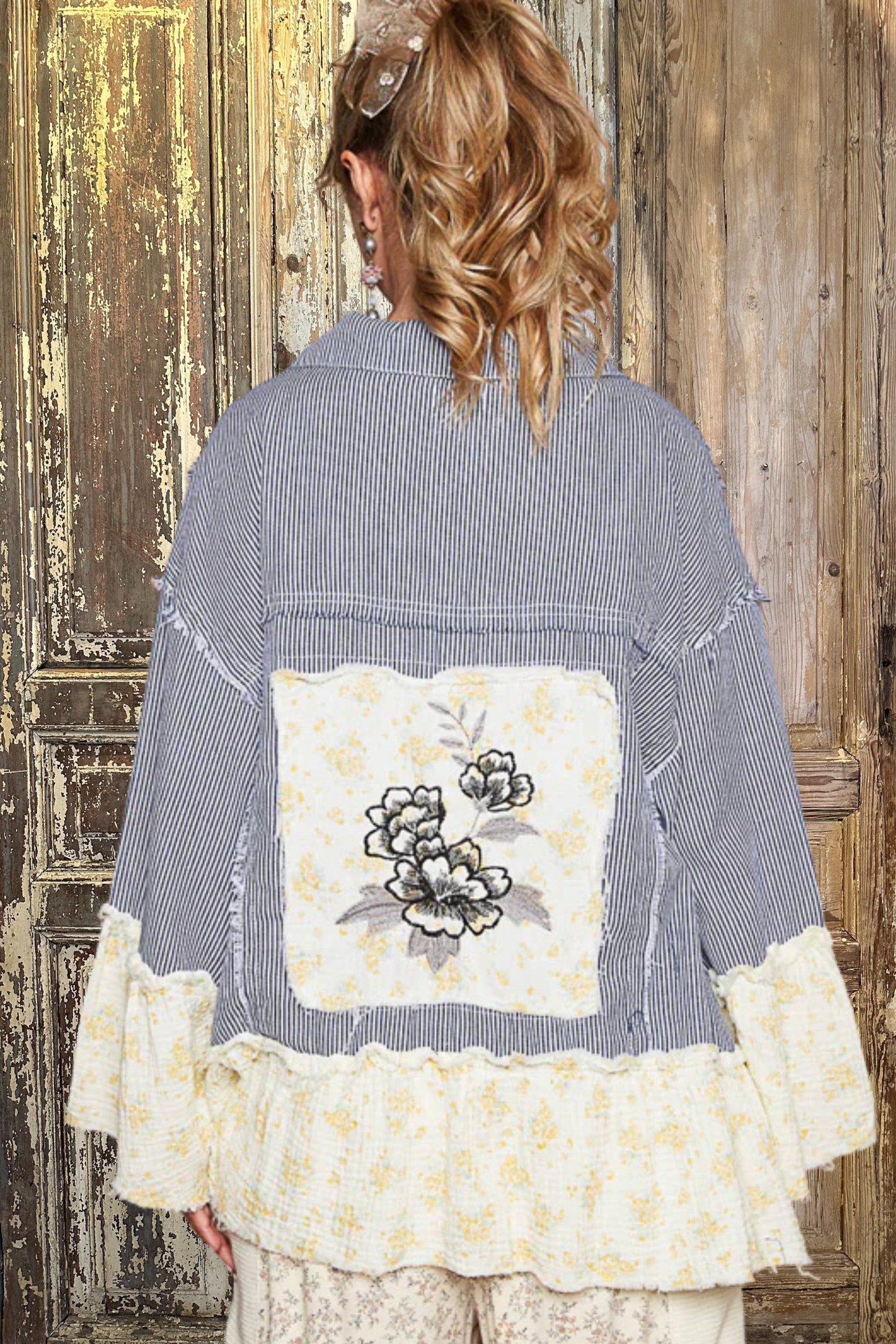 Stripes & Floral Mix Jacket