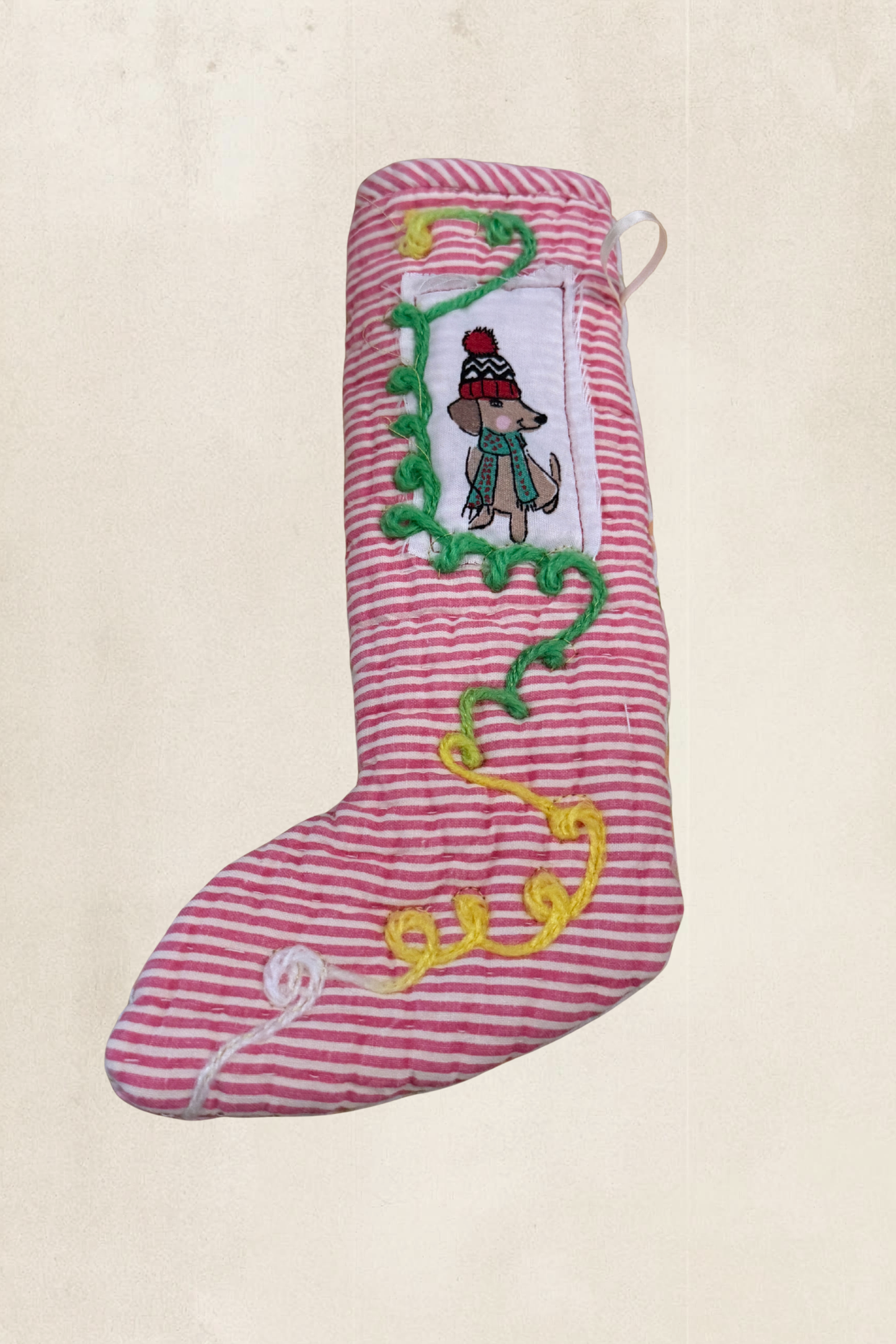 Striped Dog Mini Stocking