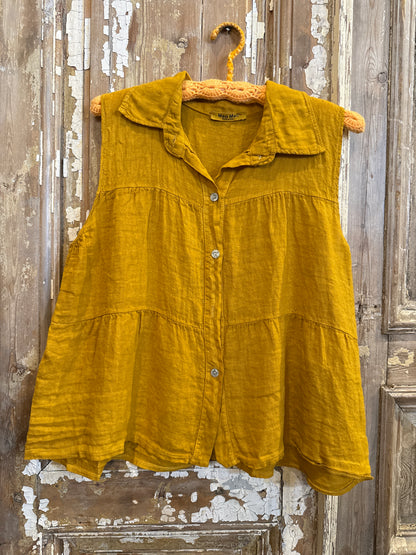 Sleeveless Linen Top