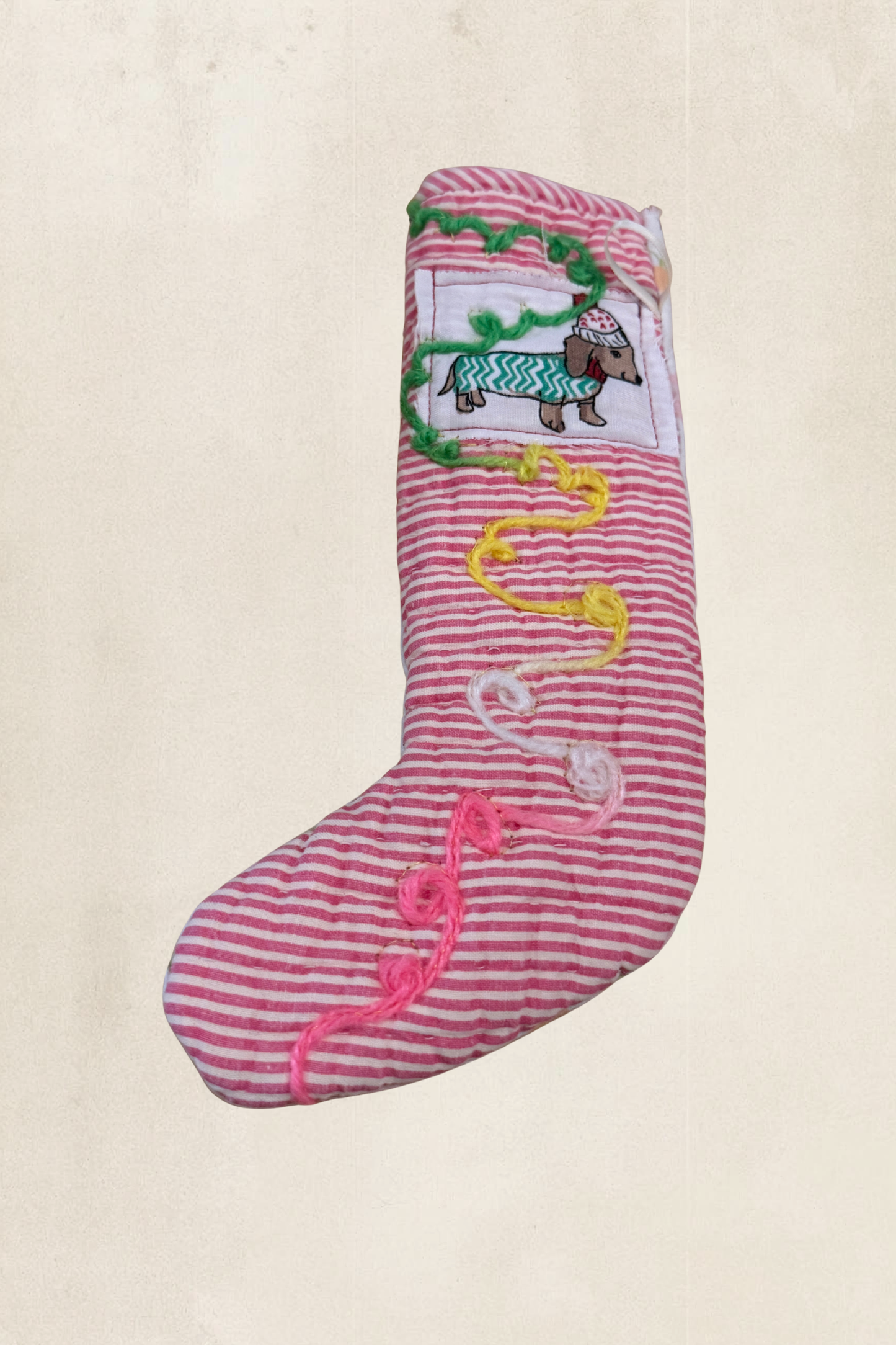 Striped Dog Mini Stocking