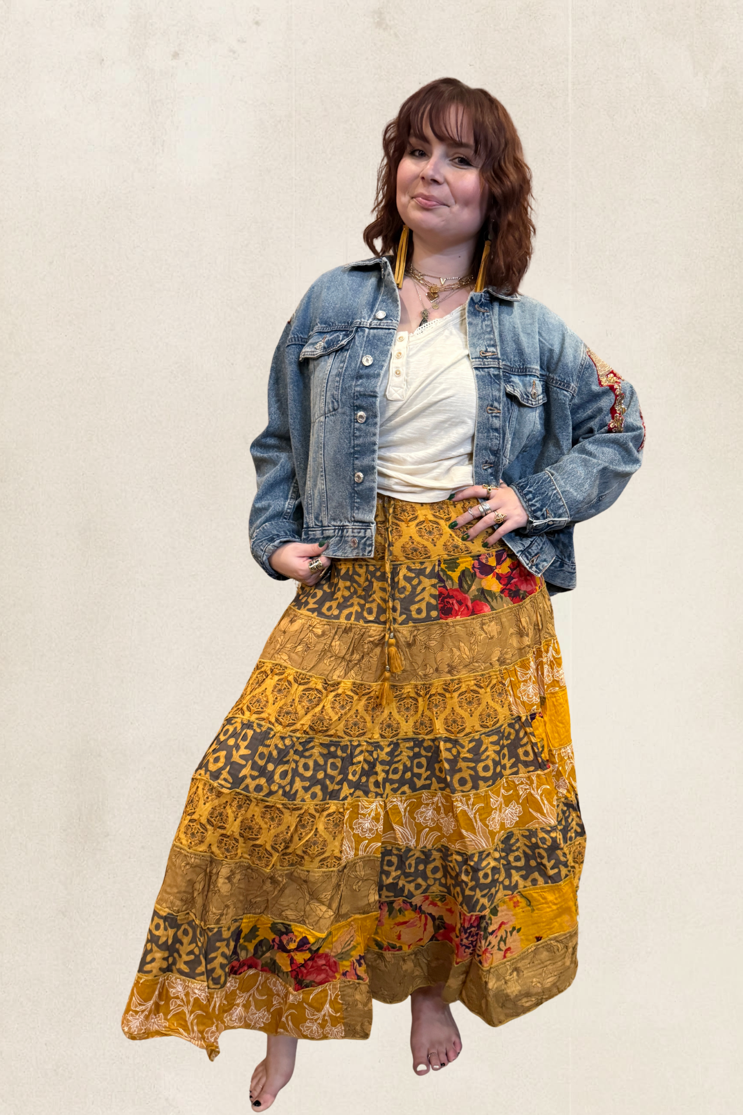 Boho Cotton Patchwork Skirt