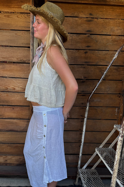 Side Button Asymetrical Skirt