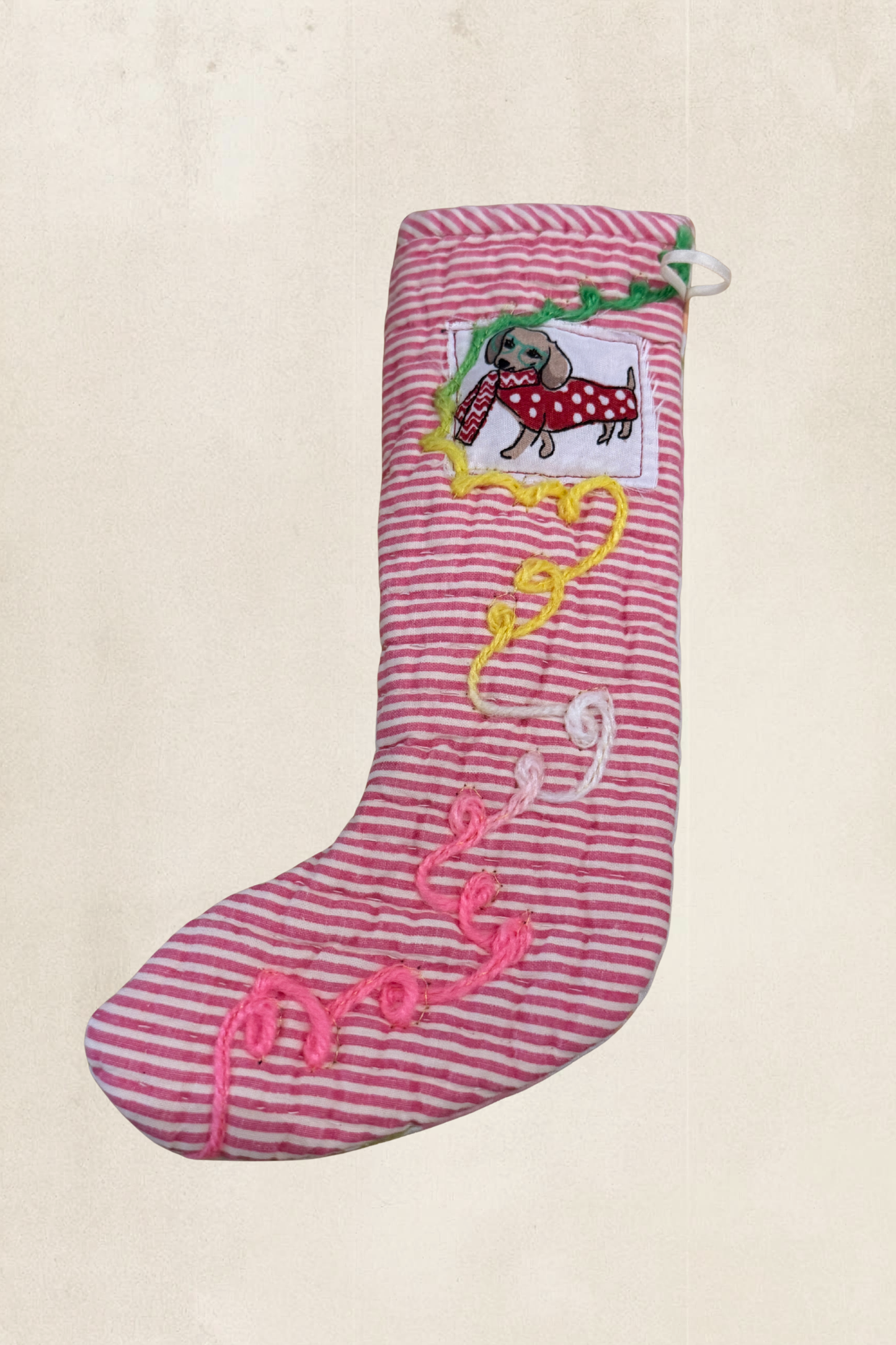 Striped Dog Mini Stocking