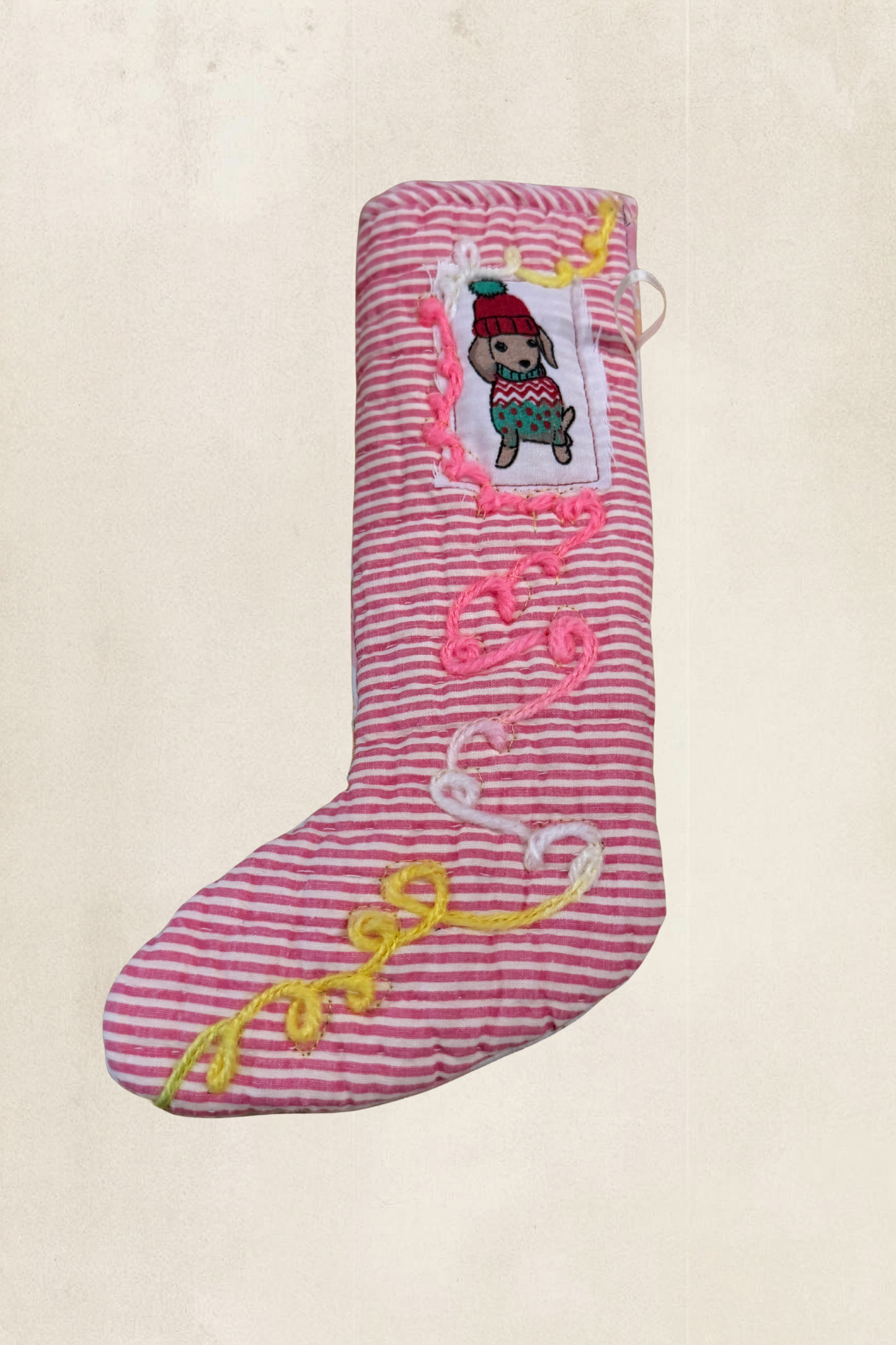 Striped Dog Mini Stocking