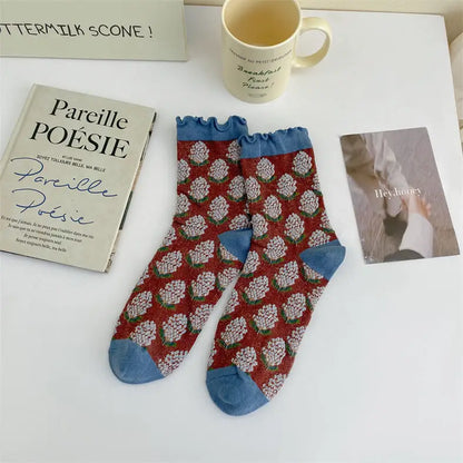 Ruffle Mid Calf Socks