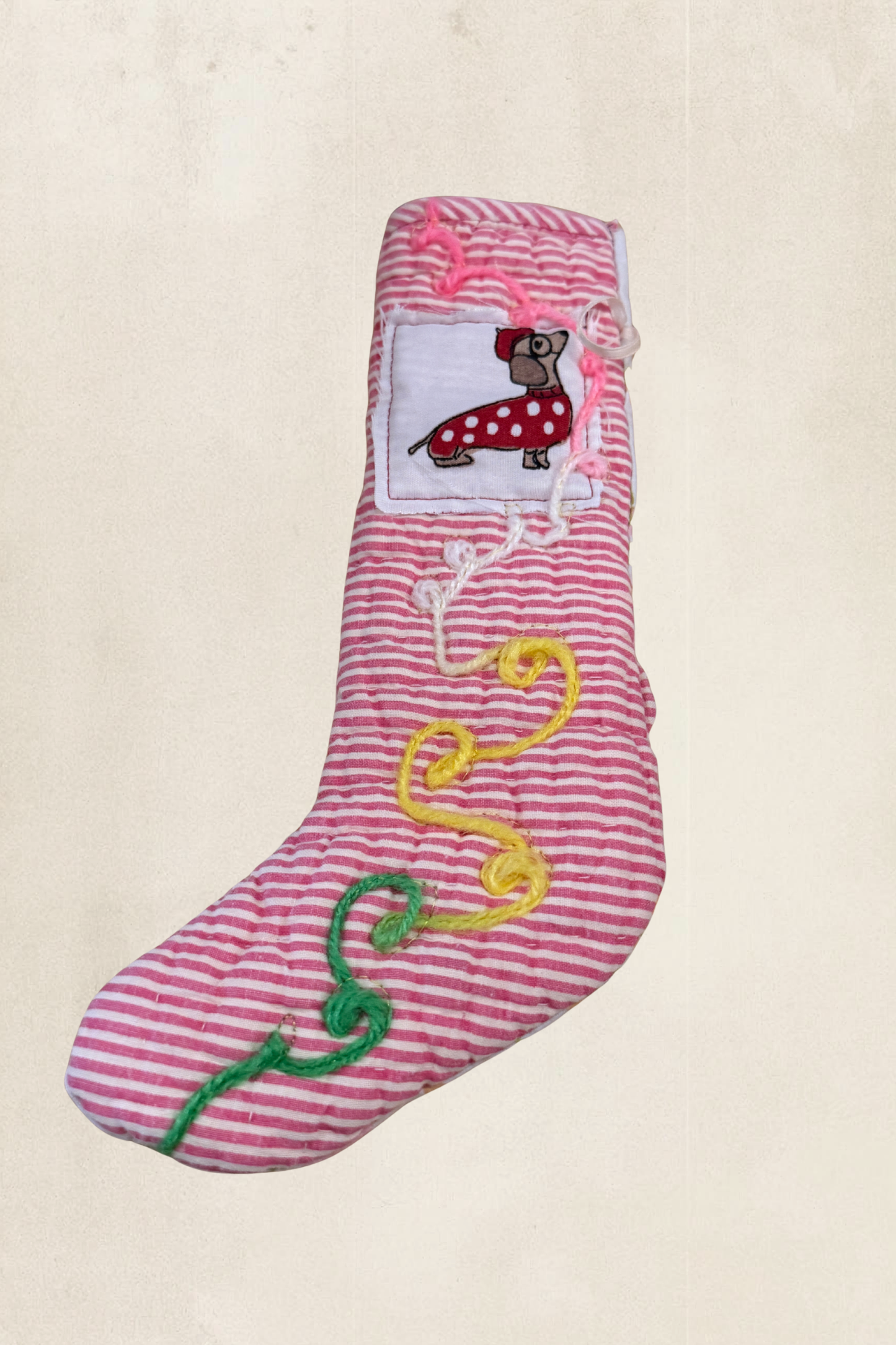 Striped Dog Mini Stocking