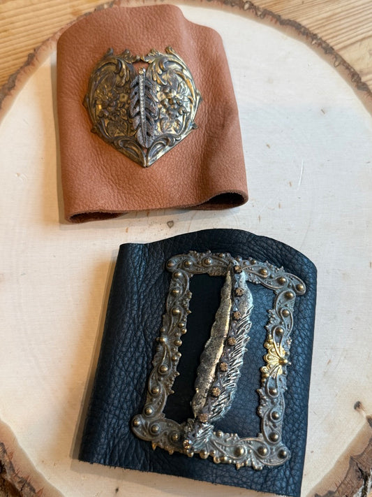 Bling Leather  Cuff