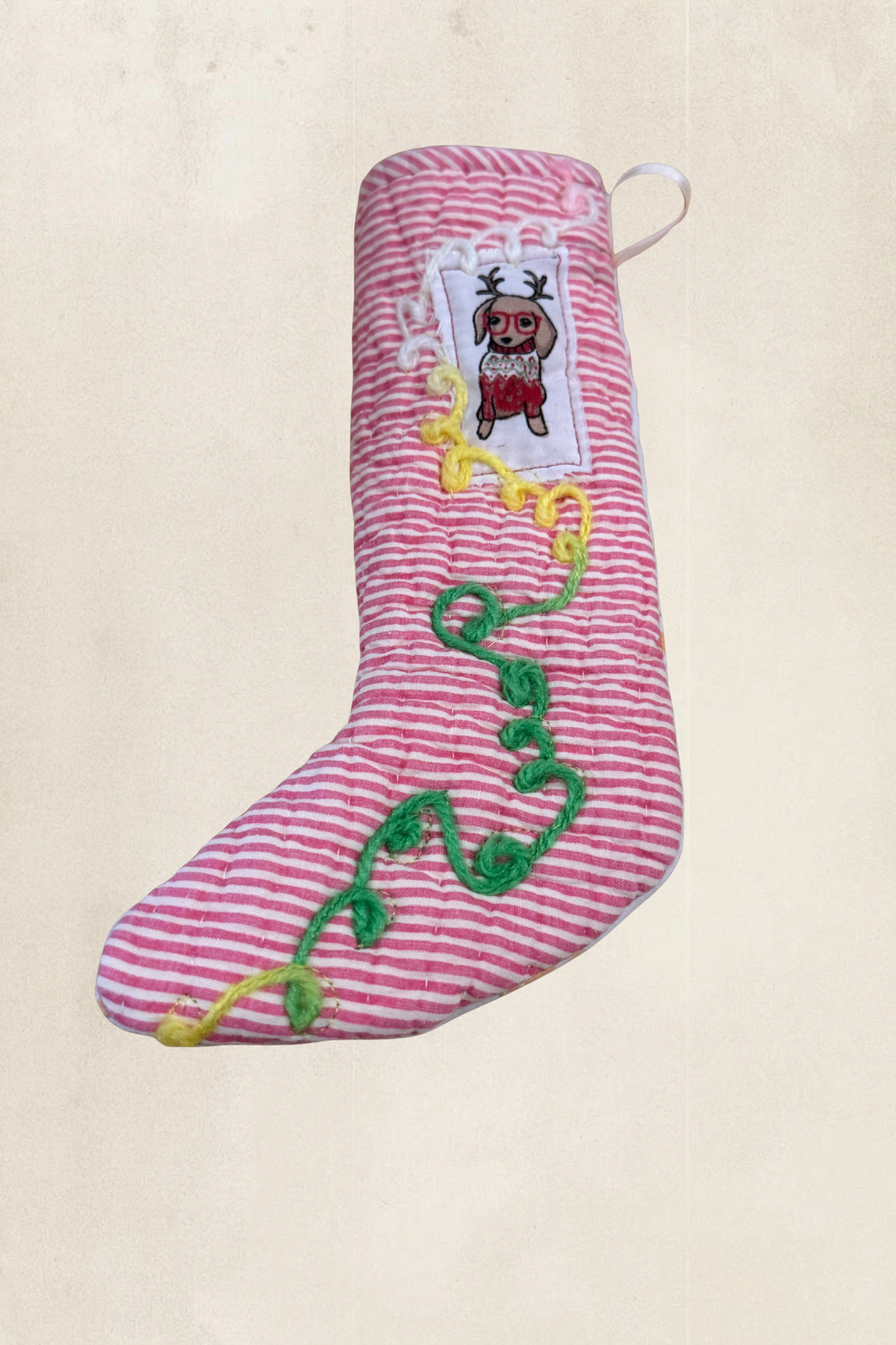 Striped Dog Mini Stocking