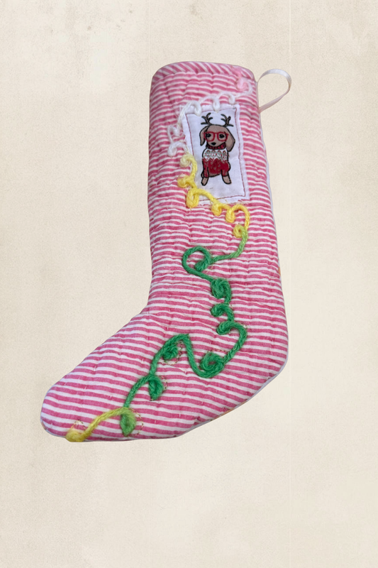 Striped Dog Mini Stocking