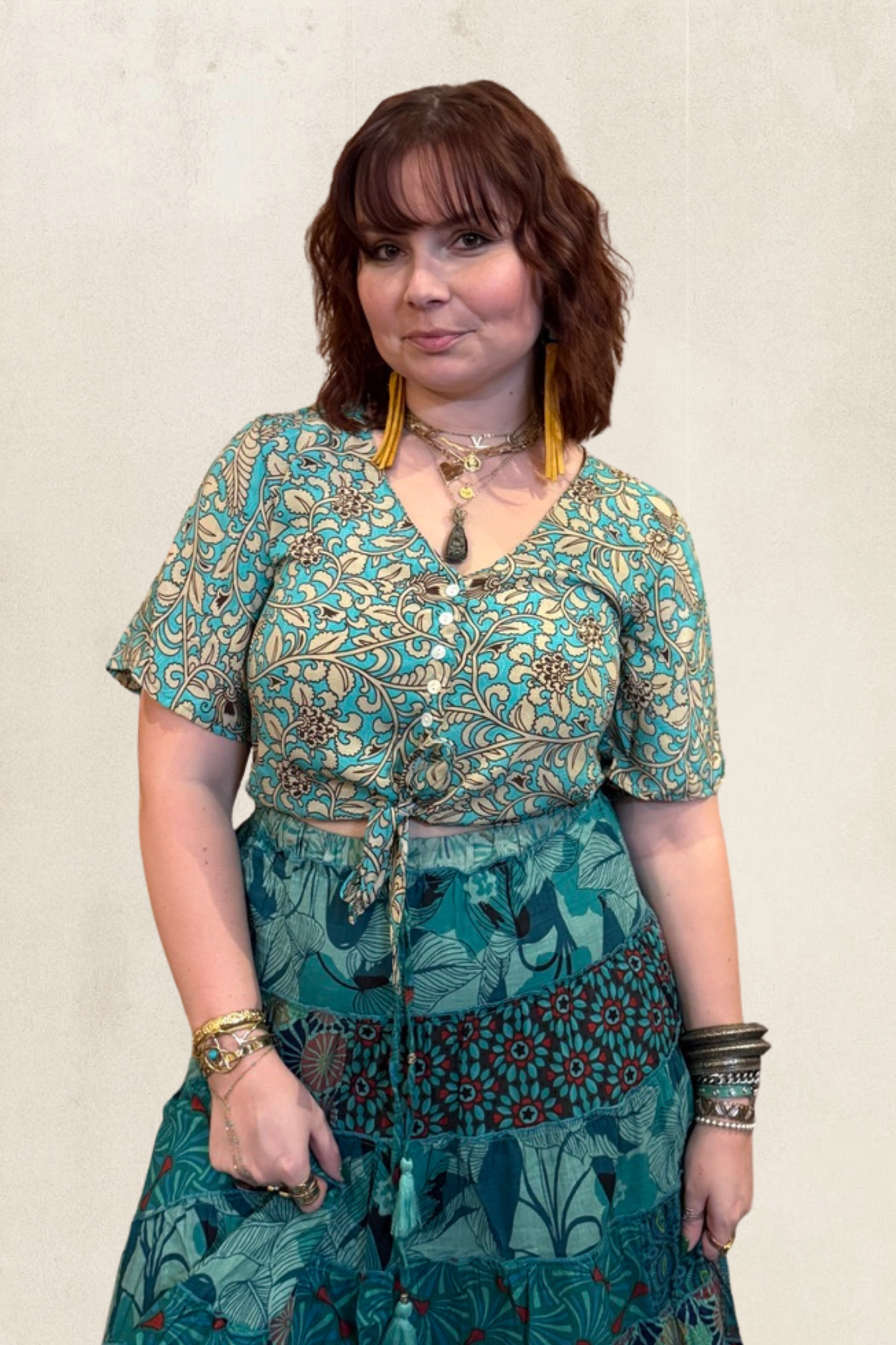 Boho Tie Front Top
