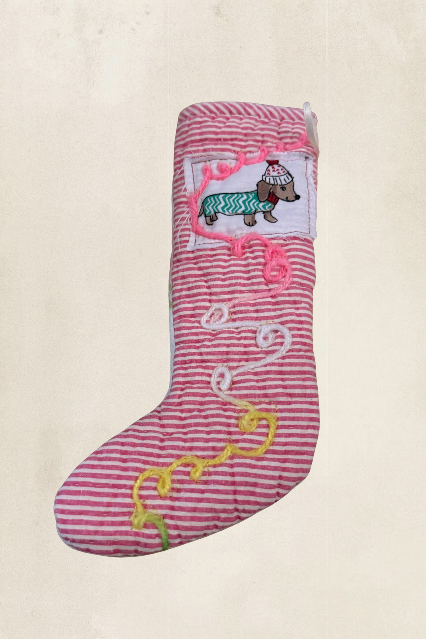 Striped Dog Mini Stocking
