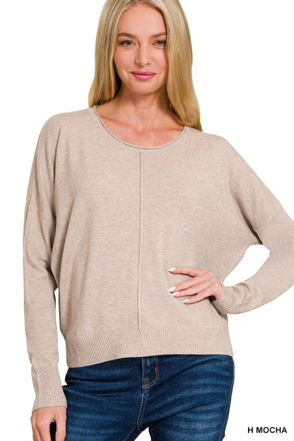 Short Center Seam Sweater-9874