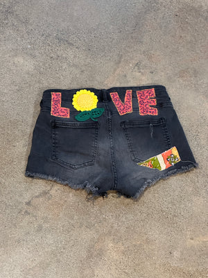 Size 26 Up Cycled Love Shorts