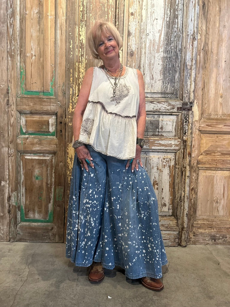 Tone on Tone Embroidery Tank