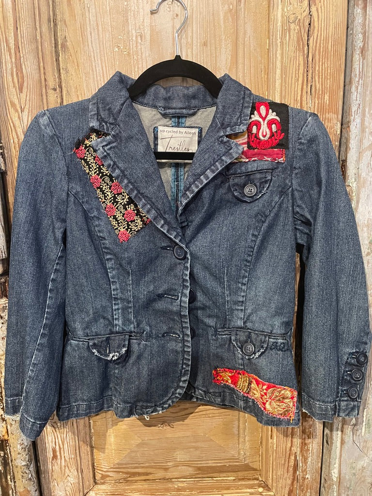 XS Peace Sign Denim Jacket