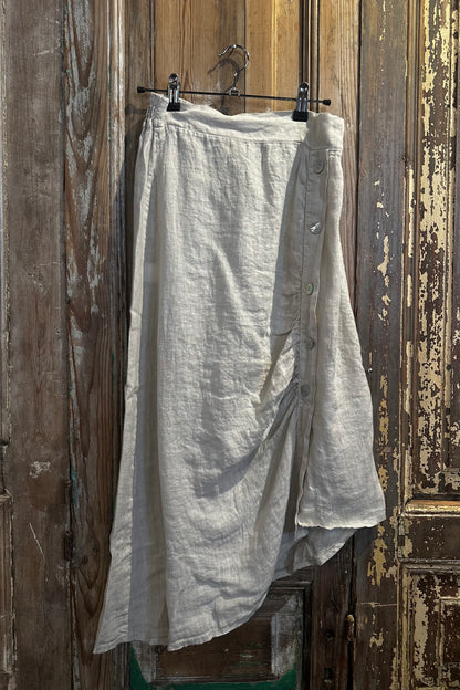 Side Button Asymetrical Skirt