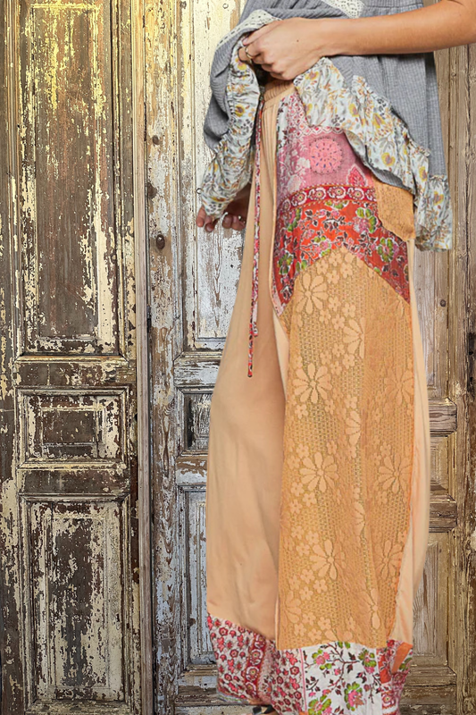 Apricot Lace Mix Pants