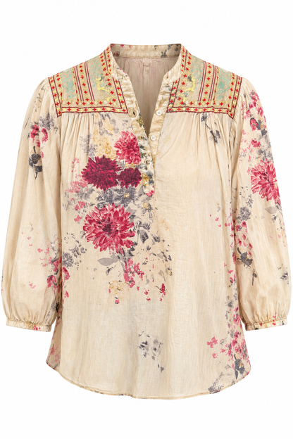 1/4 Front Floral Blouse