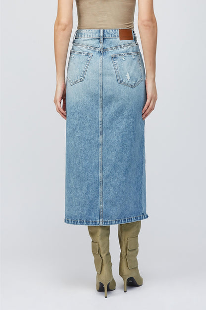 Destroyed Denim Maxi
