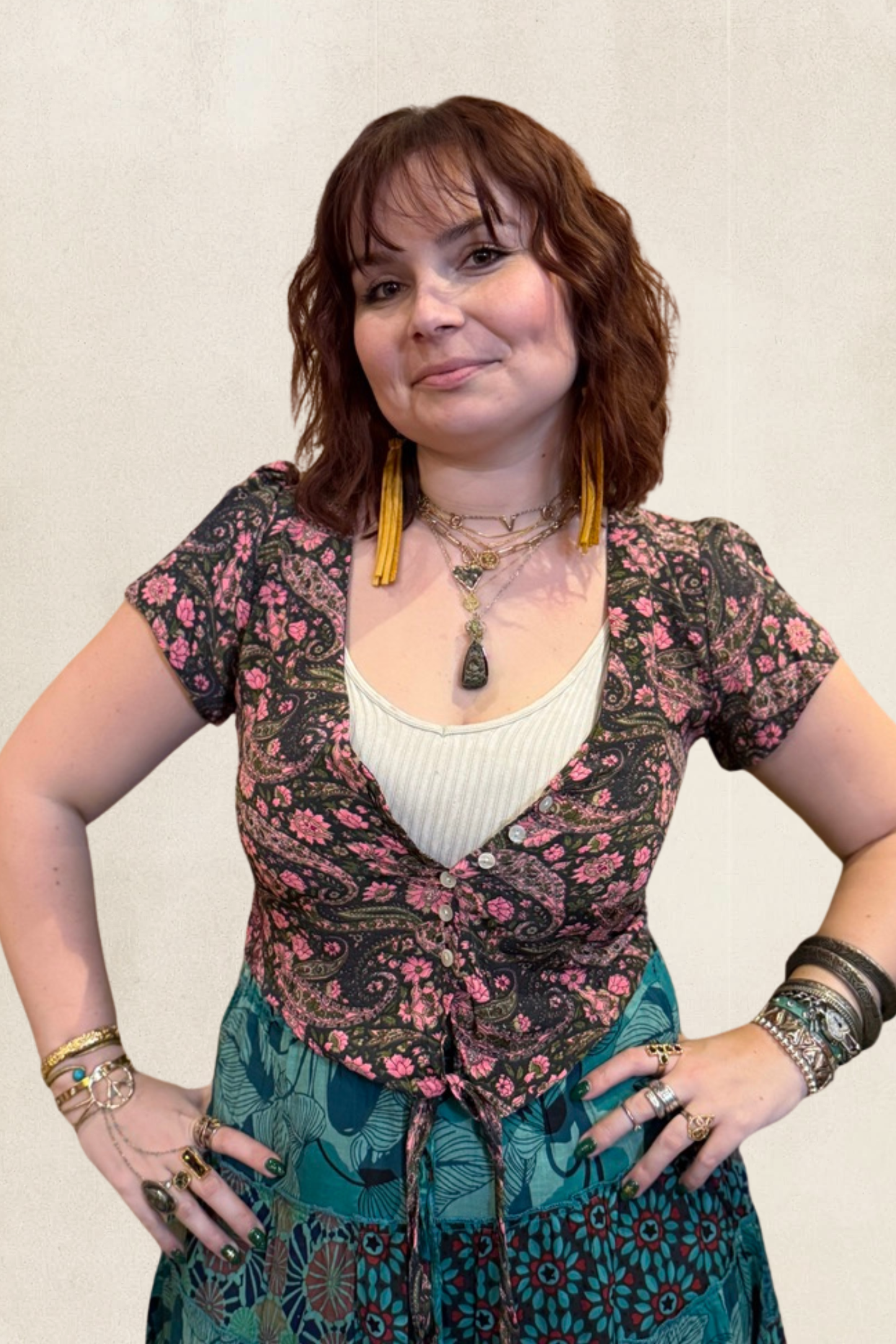 Boho Tie Front Top