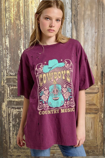 Distressed Cowboys & Country Music Flower