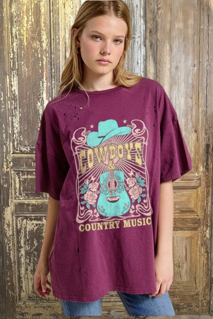 Distressed Cowboys & Country Music Flower